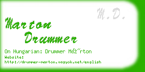 marton drummer business card